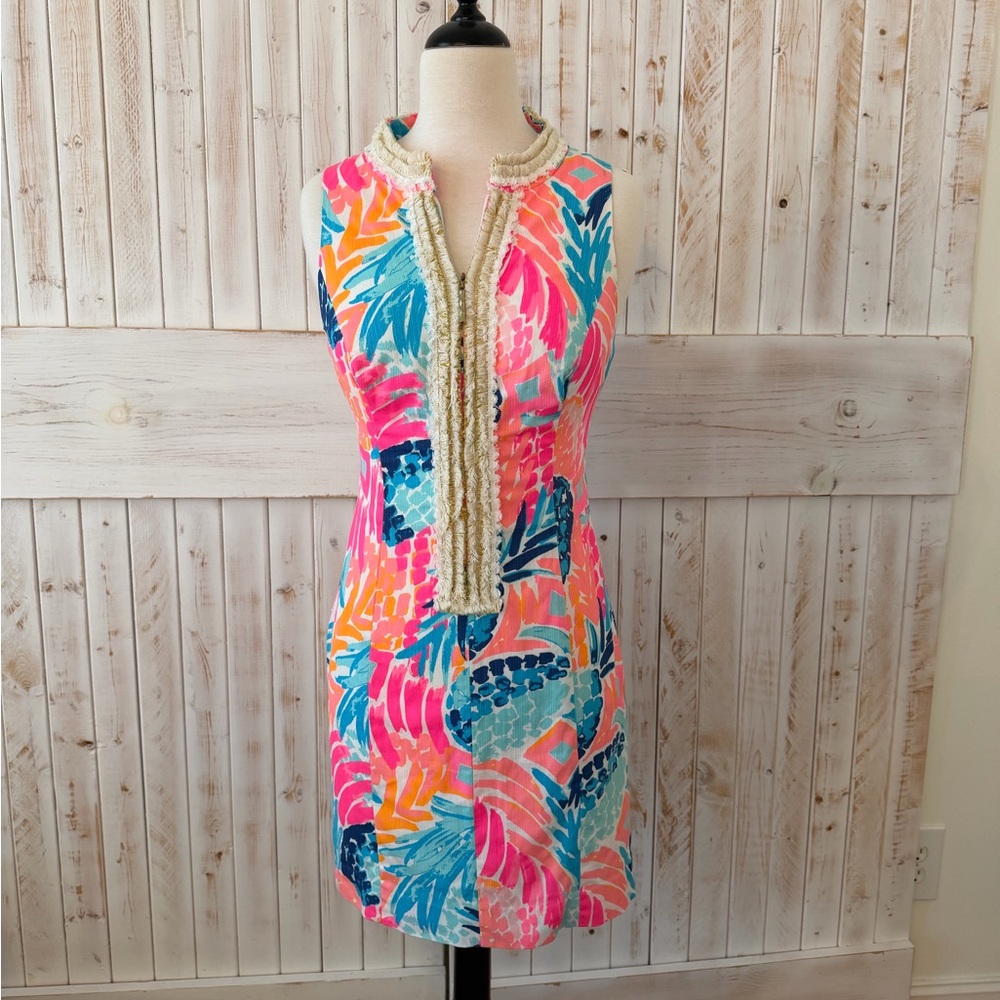 Lilly Pulitzer Alexa shift , Goombay Smashed print Dress - Pink, Blue & Coral